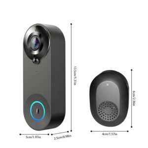 Wireless Video Doorbell Camera 1080P HD 2-Way Audio 5m Night Vision Function PIR Human Detection Cloud Storage IPX6 Waterproof 2.4GHz WiFi Video Doorbell Camera