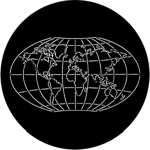 World Map - Stock Gobo for Gobo Light Projectors - Choose your size!