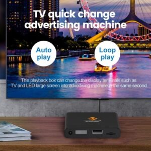 X8 4K Digital Media Player Mini TV Box Advertsing Machine TF Card U Disk Playback H.265/HEVC Loop Play Auto Play with Remote Control