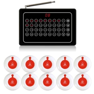 Ycall Wireless Service Table Call Button System 1 Screen 10 Bell Buzzer for Restaurant Cafe Bar