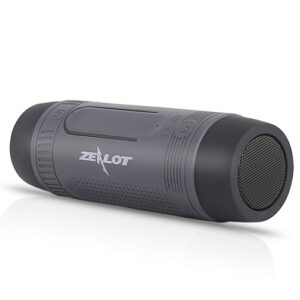 ZEALOT S1 Outdoor BT Speakers Portable Sound Box IPX5 Waterproof LED Flashlight with Microphone Support TF Card AUX Input FM Radio 4000mAh Power Bank